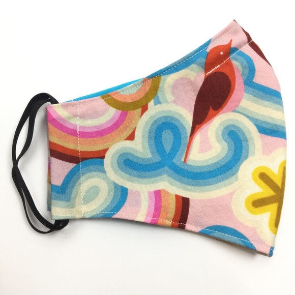 Pink Rainbow Swirl Bird Face Mask, Filti Filter - Picture 2 of 16